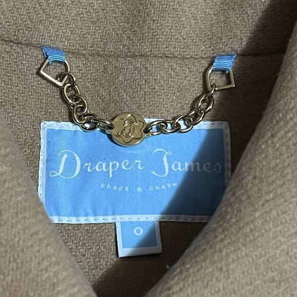 Draper James Womens Size 0 Camel Virgin Wool Blend Cropped Coat - Picture 4 of 4